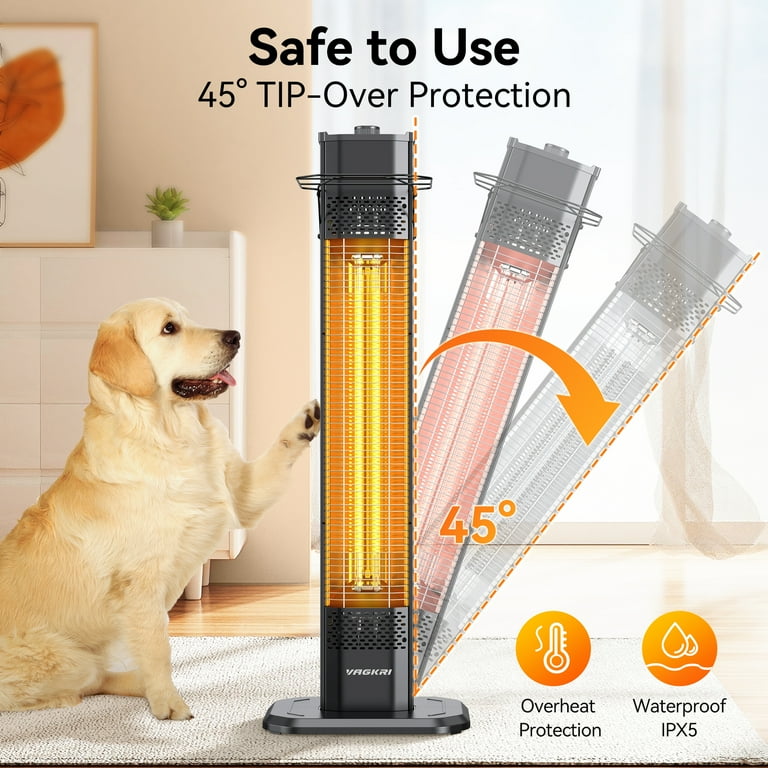 Tower Heater Best Portable Heater With Thermostat 1500W Space