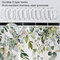 thumbnail image 5 of Small Stall Shower Curtain, Sage Green Eucalyptus Shower Curtain for Bathroom Waterproof Fabric Spring RV Shower Curtain Set with Hooks, 36x72 Inch, 5 of 6