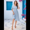 thumbnail image 4 of Vestidos de Verano para Mujer, con Mangas Abullonadas, Informales, para Vacaciones en la Playa, Moda 2025. Azul XL, 4 of 10