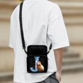 thumbnail image 3 of FUIALDOLG Polyester Crossbody Bags with Capybara Letter J, Zipper Pockets Cell Phone Pouch for Daily Travel and Shopping, 3 of 7