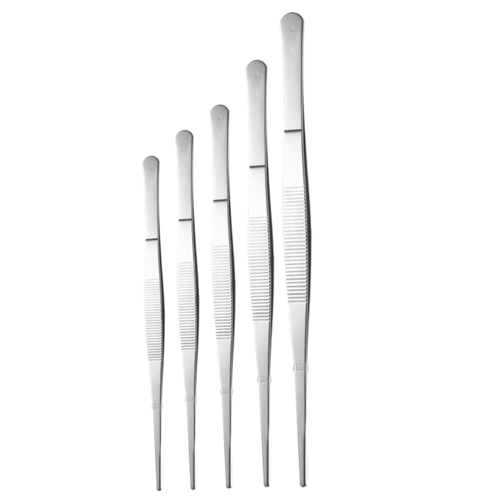 COOPHYA Bending Tweezers Silver Repairing Gardening Tools 5Pcs 9.8In