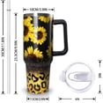 thumbnail image 2 of Sunflower Gifts Cup for Women Girls, 40oz Tumbler with Handle and Straw Lid, Stainless Steel Double Walled Insulated Mug Water Bottle, Sun Flowers Floral Lover Birthday Gift Idea, 2 of 6