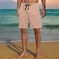 thumbnail image 2 of Eryao Mens Shorts 7 Inch Lightweight Elastic Waist Beach Drawstring Shorts Breathable Summer Lounge Shorts with Pockets,Pink,S, 2 of 7