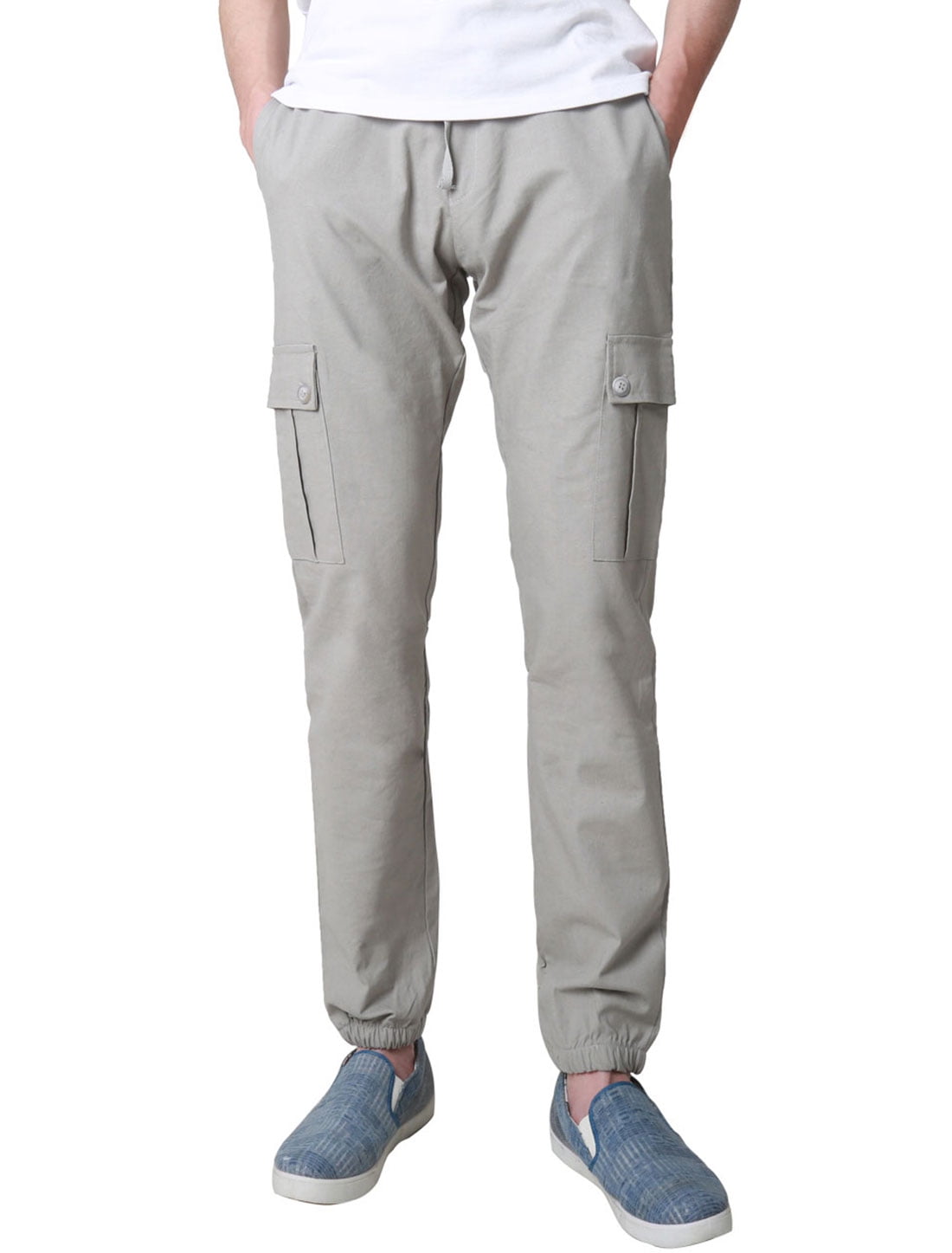 gray tapered sweatpants