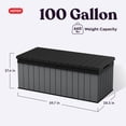 thumbnail image 2 of Keter Darwin 100 Gallon Large Resin Deck Box for Patio Outdoor Storage, Grey, 2 of 10
