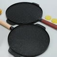 thumbnail image 3 of Poêle à Griller Barbecue, Design Double Face, Antiadhésive, Répartition Uniforme de la Chaleur, Gril Portable Extérieur en Bois Composite, 3 of 7