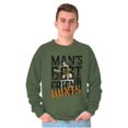 thumbnail image 4 of Mans Best Friend Hunting Fish Outdoor Men's Big & Tall Crewneck Sweatshirt Brisco Brands 2X, 4 of 5