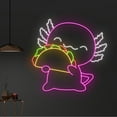 thumbnail image 2 of Handmadetneonsign Custom Axolotl Eats Tacos Neon Sign, Axolotl Eating Taco LED Light, Axolotl LED, 2 of 5