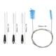 thumbnail image 2 of Kit de limpiador de cepillos de drenaje flexible, 4 piezas de cepillo limpiador de tuberías de doble cabeza para plomería de fregadero de cocina en casa (azul), 2 of 6