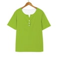thumbnail image 6 of yunLCZ Basic Women's Tees Everyday Low Price Women's Fashion Casual Solid Color Button Short Sleeve Top T Shirt Breathable casual blouse loose fit, 6 of 7