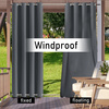 Topchances Outdoor Windproof Curtains Thermal Insulated Noise Reducing Waterproof Blackout Draperies Grommet at Top and Bottom for Patio Porch Gazebo Garden Grey 52W x 94L (4 Panels) - image 3 of 9
