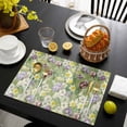 thumbnail image 3 of Green Botanical Placemats Set of 6, Spring Floral Summer Botanical Rustic Placemats for Dining Table, Place Mats for Kitchen Tabletop, Waterproof Wipeable Dining Table Mats Set, 3 of 9