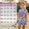 thumbnail image 7 of chaqlin Rainbow Leopard Print Girls 2 Piece Summer Outfits Sleeveless Round Neck Tank Top Elastic Waist Flare Pants with Pockets Trendy Vacation Clothes, 7 of 7