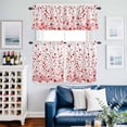 thumbnail image 2 of Red Polka Dot Kitchen Curtains Sets for Windows 36 Inch Length, Modern Art Abstract Watercolor Dot Rod Pocket Window Treatments Tier Curtains and Valances Set for Bedroom/Bathroom, 2 of 8