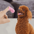 thumbnail image 3 of Juego de 2 cepillos de dientes de silicona suave para mascotas con sistema de limpieza de 360°, color blanco., 3 of 5