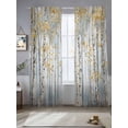 thumbnail image 2 of Yellow Grey Forest Sheer Curtains 96 Inch Length 2 Panels Set for Living Room/Bedroom, Grey Modern Art Oil Painting Semi Curtain Sheers Drapes Rod Pocket Curtains Window Treatment Set 52''x96''x2, 2 of 7