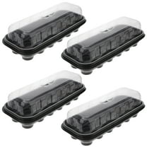 unbranded Portable Plastic Plant Germination Tray with Transparent Lid for Seedling Easy to Operate and Stackable 4 Sets