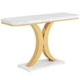 thumbnail image 4 of Topcobe 40" Console Table, Narrow Entryway Foyer Table with Geometric Base, Modern Furniture for Indoor, White, 4 of 4