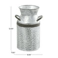 thumbnail image 4 of DecMode Gray Metal Milk Can Decorative Vase with Black Handles, 8" x 7" x 12", 4 of 12