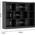 thumbnail image 6 of DIYART Black Wood Bookcase with 3 Tier Open Shelves, 10-Cube Storage Shelf, 43.3" W x 35.4" H, 6 of 7
