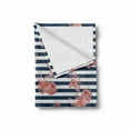 thumbnail image 2 of Anchor Soft Flannel Fleece Throw Blanket, Floral Anchor on Striped Surface Crescent Moon Modern Theme Artwork, Cozy Plush for Indoor and Outdoor Use, 70" x 90", White Blue and Red, by Ambesonne, 2 of 6