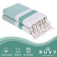 thumbnail image 2 of Juego de 2 toallas de mano Ruvy Home Basics, turcas, 45 x 100 cm, color verde, 2 of 7