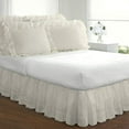 thumbnail image 2 of Fresh Idea Ruffled Eyelet 2-Pack Pillow Shams, Standard, Ivory, 2 of 3
