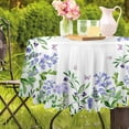 thumbnail image 5 of Lavender Round Tablecloth 60 Inch, Floral Oilproof, Wrinkle Resistant Fabric Flower Table Cover for Patio Party, 5 of 5