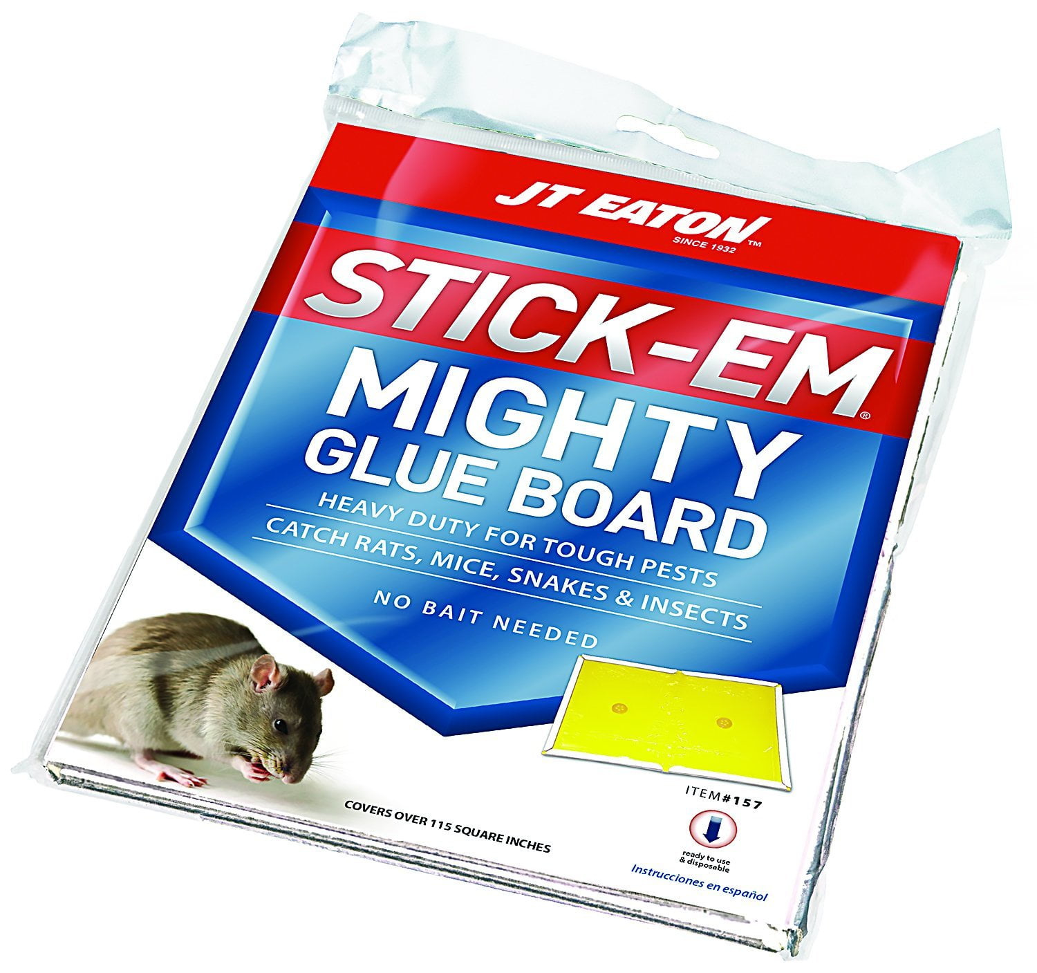 JT Eaton 157 Stick-Em Mighty Glue Board for Rats, Mice, Insects and More