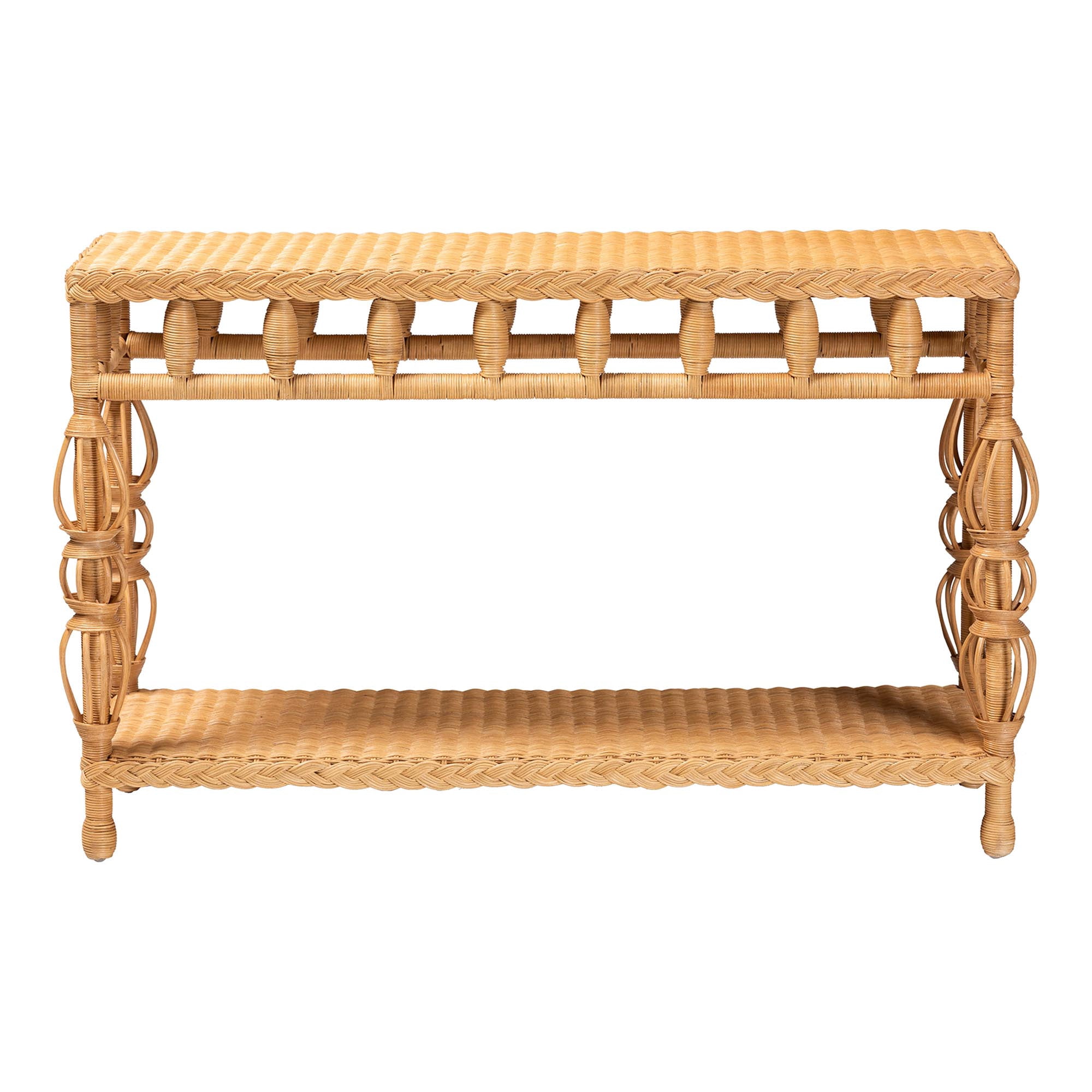 bali & pari Dolby Boho Console Table, Light Honey