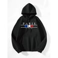thumbnail image 3 of Whichone Mens Pairs Casual Graphics Design Hoodie Sweatshirt, Black, Medium, 3 of 9