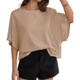 thumbnail image 4 of Summer Short Sleeve Oversize Loose Women Casual Batwing T Shirt Tops, 4 of 6