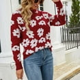 thumbnail image 6 of Women's Long Sleeve Crewneck Knit Sweater Printed Casual Loose Fit Fall Winter Pullover Jumper Sweaters Tops, 6 of 9