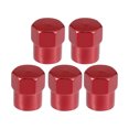 thumbnail image 1 of Unique Bargains 5 tapones universales para vástago de válvula de neumático, cubiertas de vástago de válvula para coches, SUV, bicicletas, camiones, aleación de aluminio, color rojo, 1 of 1