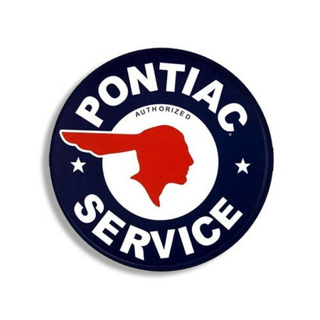 Round Vintage PONTIAC Service Sticker (gas gasoline logo old rat