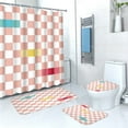 thumbnail image 1 of TIMIFIS Shower Curtain Set Waterproof Shower Curtain Four-Piece Set - Bathroom Dry and Wet Separation Mat Set Stylish Non-Slip Bathroom Partition Easy to Clean and Material Bathroom Sets, 1 of 4