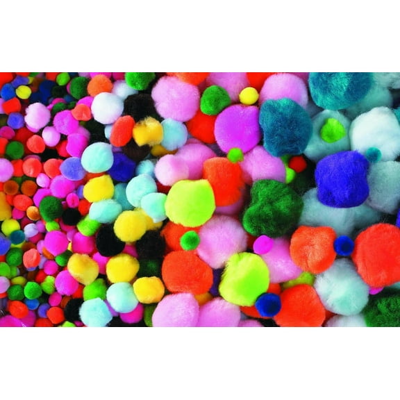 Creativity Street Acrylic Non-Toxic Pom Pon Classroom Pack, Assorted Size, Assorted Color, Pack of 300
