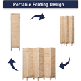 6 Panel Room Divider 5.6Ft Wood Room Dividers and Folding Privacy