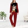thumbnail image 2 of Traje de pantalones largos cálidos para la familia Traje de diario con estampado de alces en la cintura elástica Traje diario de estilo navideño FLhrweasw Nuevo, 2 of 6