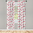 thumbnail image 4 of Ambesonne Flower Window Curtains, Fresh Blossoms Pastel, Each 28" W x 84" L, Pink and Mint Green, 4 of 4