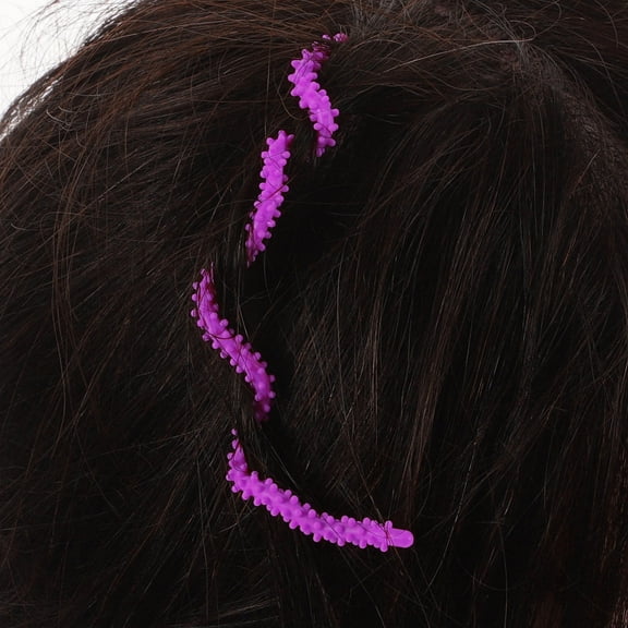 Masteelf 10pcs Silicone Hair Curlers Perm Rods for Hair Styling with Violet Color Reusable and Durable