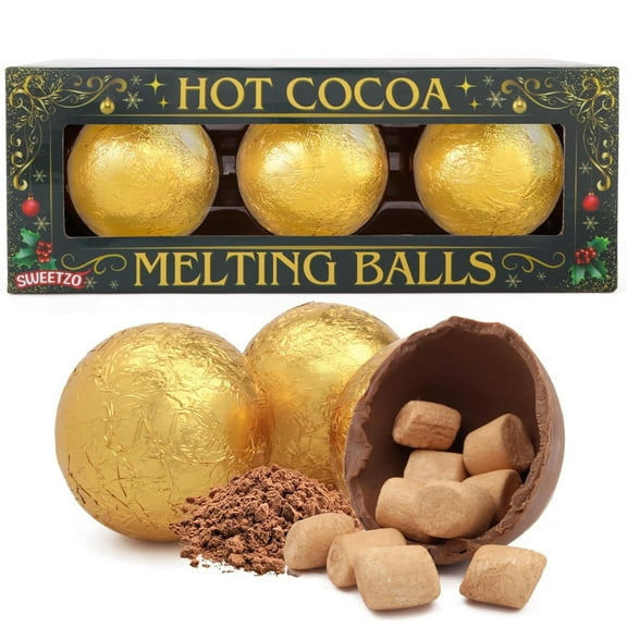 Hot Chocolate Melting Balls, Christmas Stocking Stuffer Candy, 3 Count, 4.02 Ounce Box