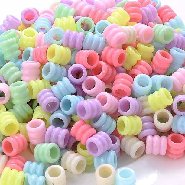IYOE-Cuentas acrílicas de tubo mixto, abalorios espaciadores de plástico con agujero grande para fabricación de joyas DIY, pulsera, collar, llavero hecho a mano, 300 Uds.