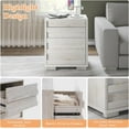 thumbnail image 5 of Merluxy Nightstand Set of 2 with Charging Station,Farmhouse End Table with Drawers for Bedroom,White, 5 of 8