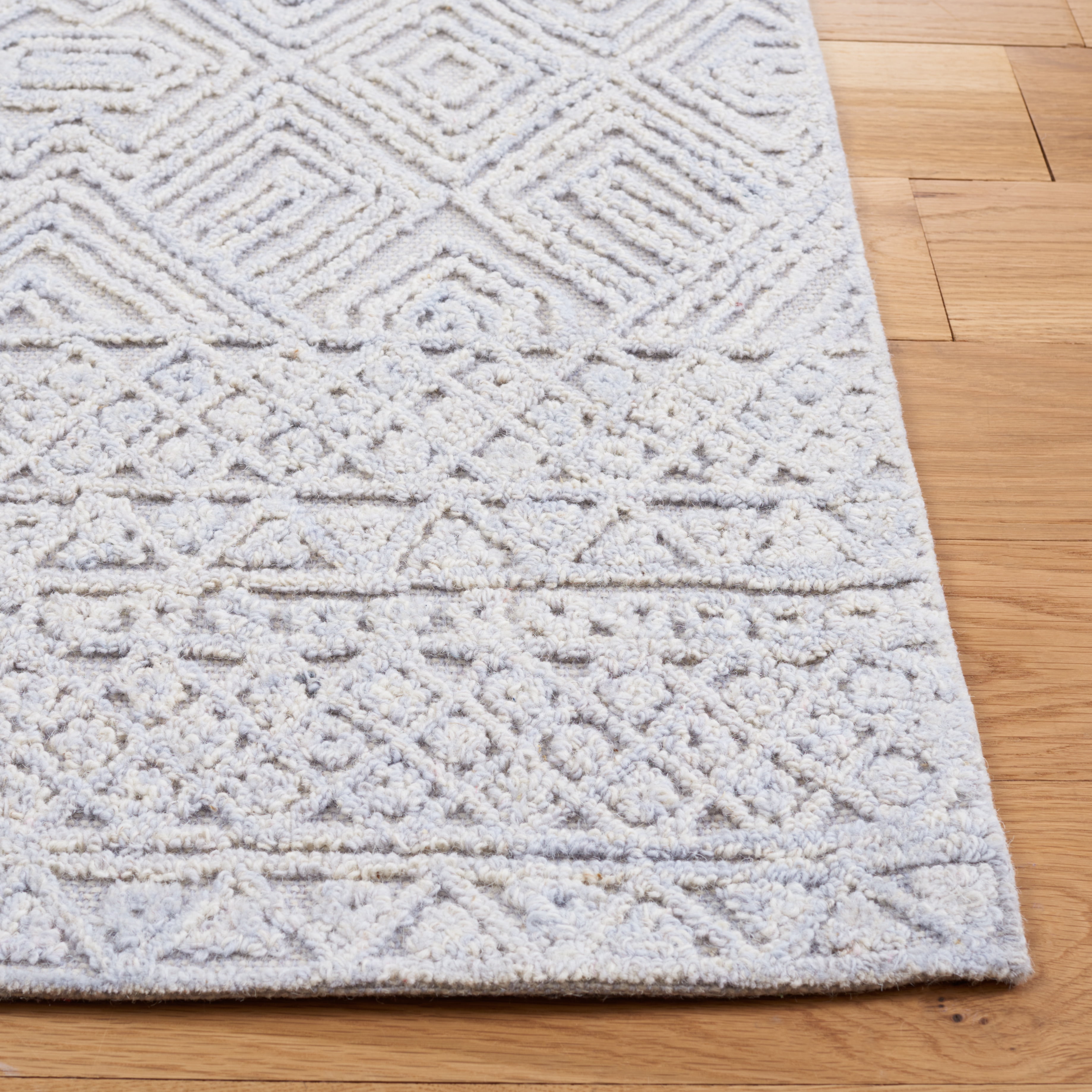 SAFAVIEH Textural Adrasteia Geometric Area Rug, Grey/Ivory, 8' x 10'