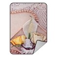 thumbnail image 1 of EREHome Frame with roses and Spathiphyllum Throw Blanket Fleece Blankets Plush Blanket 58x80 Inch, 1 of 1