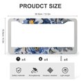 thumbnail image 3 of 2 Pieces Flower Bouquet Blue White License Plate Frame Navy Watercolor Flowers Car License Plate Frame Stainless Aluminum 2 Holes for US And CA, 3 of 6