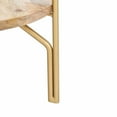 thumbnail image 4 of Safavieh Flora Contemporary Round Metal, Solid Wood, Glass Coffee Table, Natural/Brass, 4 of 8
