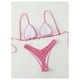 thumbnail image 2 of Conjunto de bikini BEAUDRM Y2K con estampado floral triangular con lazo en la espalda rosa XS para mujer, 2 of 6