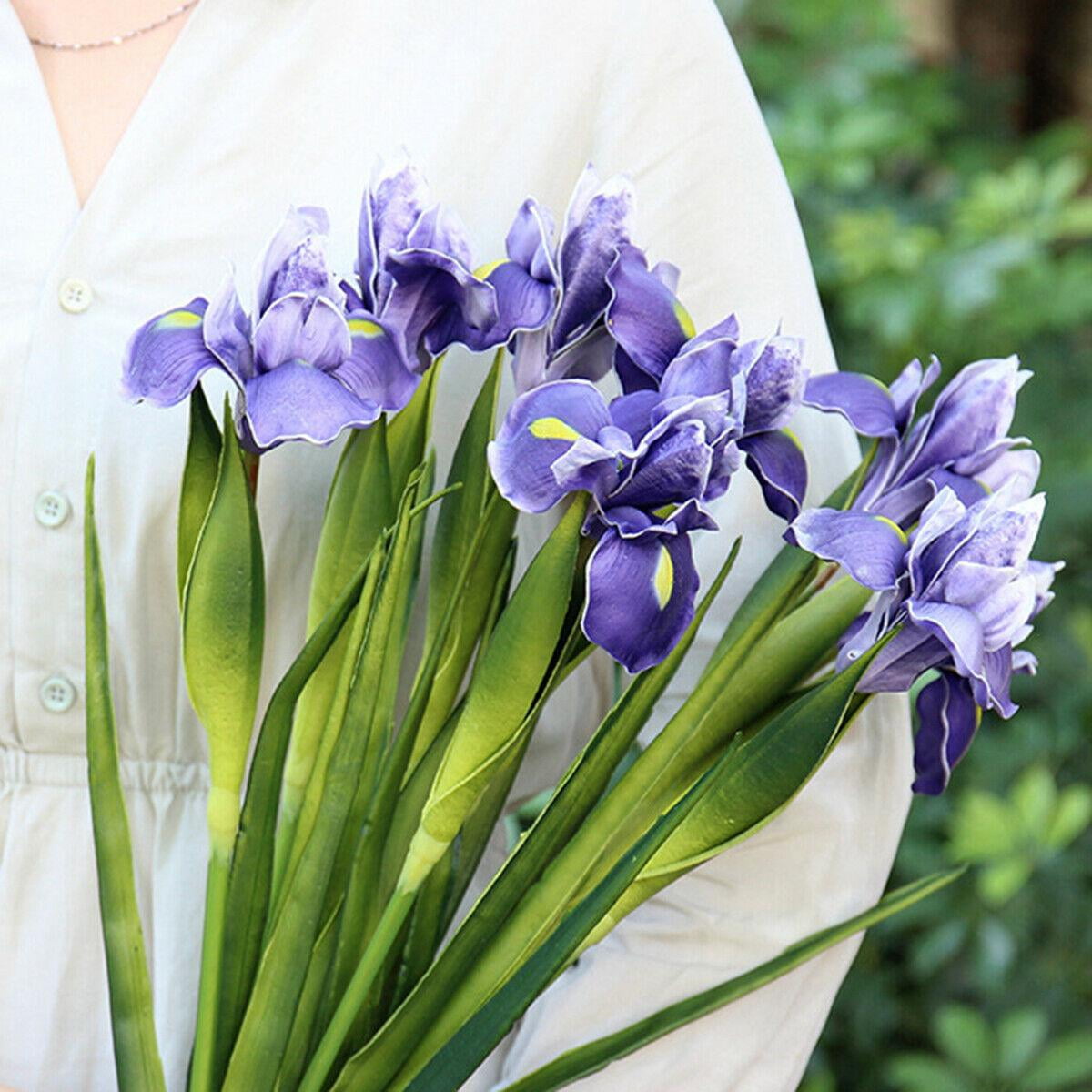 Artificial Silk Iris Flowers Real Touch Bouquets Plant Home Garden Decor Walmart Canada